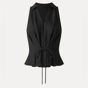 NWT OGL COLLARED VNECK PLEATED SLEEVELESS TOP